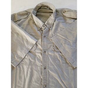 TAG Safari Travel Clothing Adventure Shirt Short Sleeve Button Up Men's XL